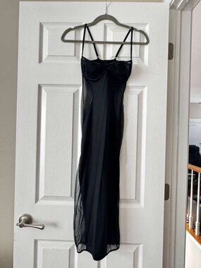God Save Queens — Black Mesh Long Dress